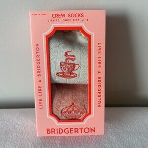 NIB - 'Live Like A Bridgerton' Theme - 2 pk Crew Socks